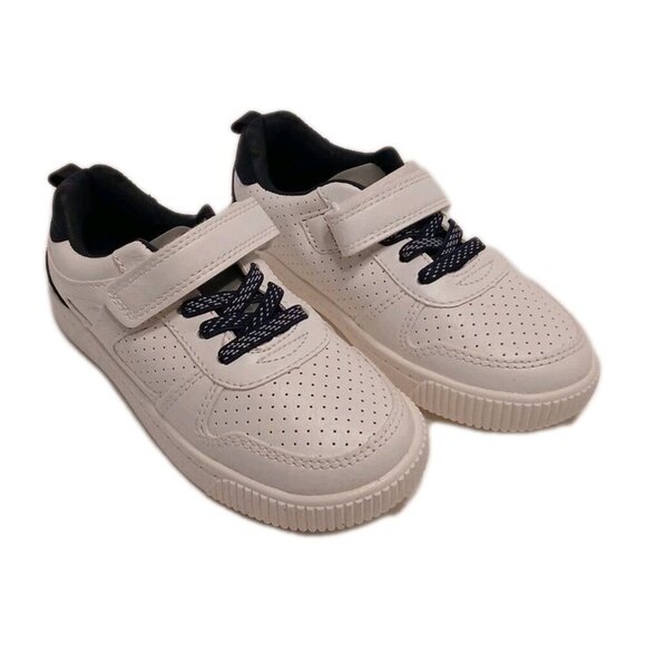 Toddler Boys White Sneakers with Black Detail‎ Lace-Up Hook Loop Closure - Picture 8 of 8